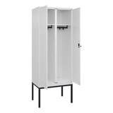 thumbnail of C+P Schwarz-Weiß-Spind Classic PLUS, Gestell, 2 Abteile, 2120x800x500mm, 9016/90