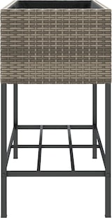 thumbnail of vidaXL Hochbeete mit Ablage 2 Stk. Grau 90x40x75 cm Poly Rattan