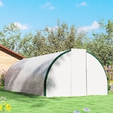 thumbnail of Outsunny Serra a Tunnel 6x3m con 2 Ingressi e 8 Finestre Bianco Verde