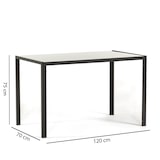 thumbnail of Table d’intérieur 120x70 cm avec plateau en verre trempé,design moderne et épuré,idéale pour cuisine,salle à manger ou bureau-Gris-Ettore