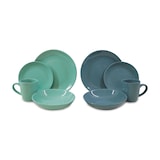 thumbnail of Tarrington House Juego de vajilla, porcelana, verde/ azul, 24pcs.