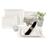 thumbnail of 12tlg Tafelservice Ivory Porzellan 6 Personen Speiseteller Suppenteller 300ml