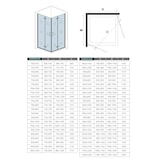 thumbnail of AICA Mampara de ducha cuadrada angular plegable 6mm antical,(880-900)x(880-900)x1850mm