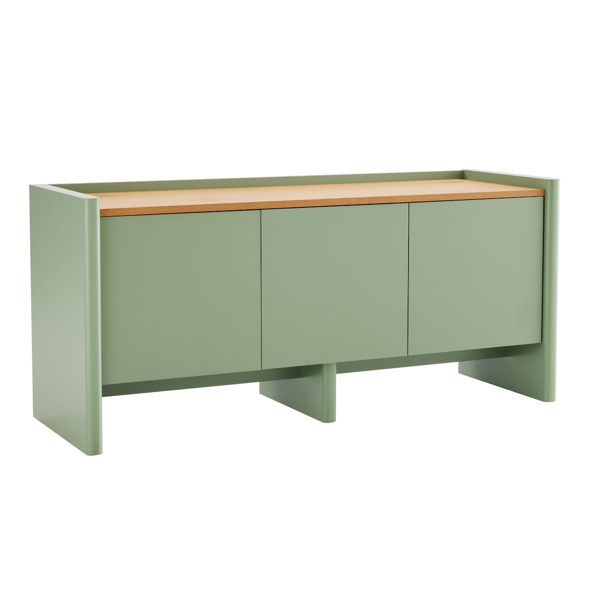 Meuble TV uni rétro rectangulaire L120 cm vert