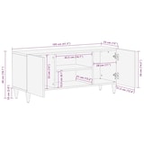 thumbnail of vidaXL TV-kast met plank Lichtbruin 105 x 33 x 46 cm massief mangohout