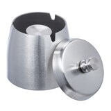 thumbnail of Relaxdays Aschenbecher mit Deckel, draußen & drinnen, HxD 9x7,5 cm, Windaschenbecher Edelstahl, Garten & Balkon, silber