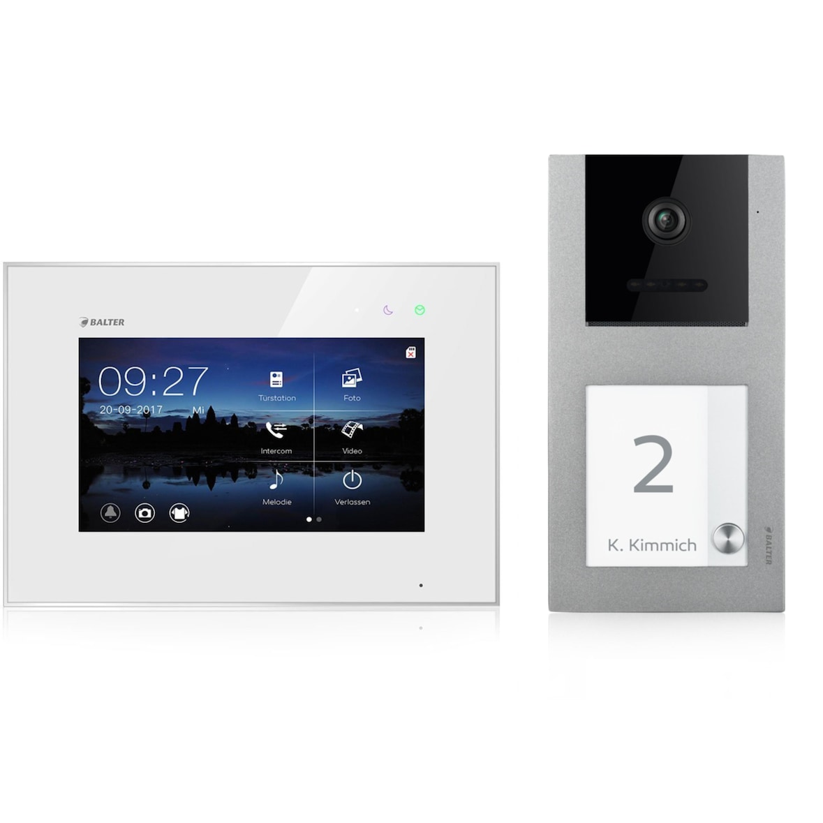 Video Türsprechanlage für 1 Familienhaus, Aufputz, 1 Monitor, Balter EVO