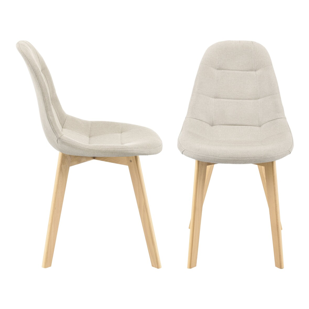 Helloshop26 - Lot de 2 chaises de salle à manger 86 x 53 x 47 cm beige 03_0006733