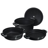 thumbnail of CHEF CUISINE 4489 gusseisernes Kochtopf- und Pfannen-Set, 3-teilig mit Deckel, ofenfest