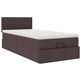 thumbnail of vidaXL Ottoman-Bett mit Matratze & LEDs Dunkelbraun 90x190 cm Stoff