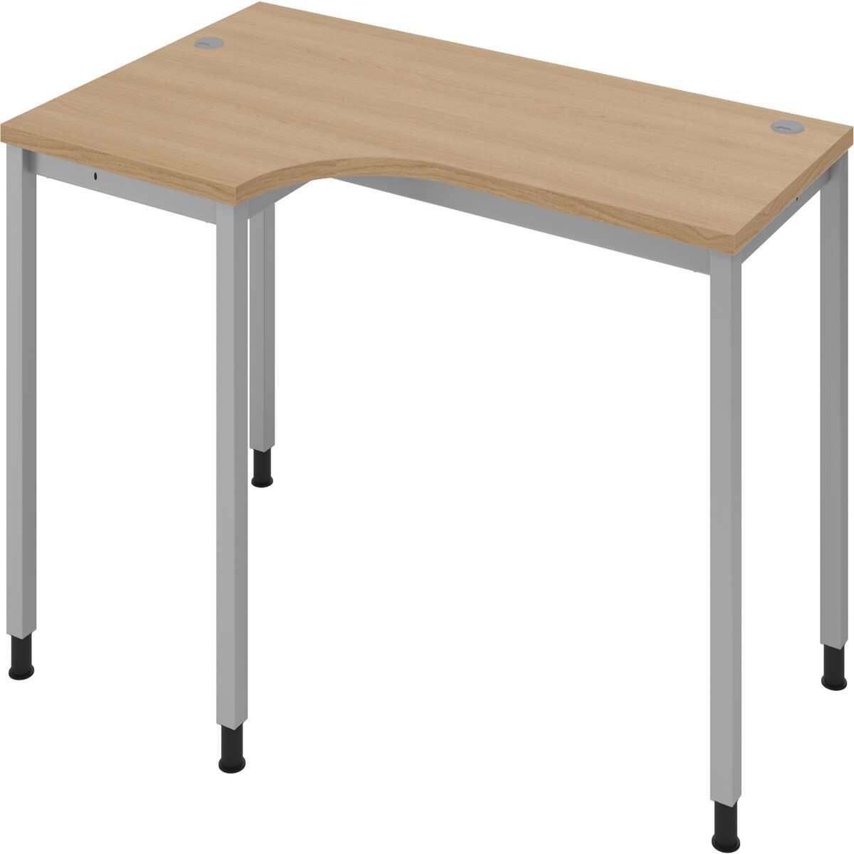 bümö manuell höhenverstellbarer Eckschreibtisch Eiche, Schreibtisch L Form 200x120 cm - Eckschreibtisch höhenverstellbar, L Schreibtisch, PC-Tisch