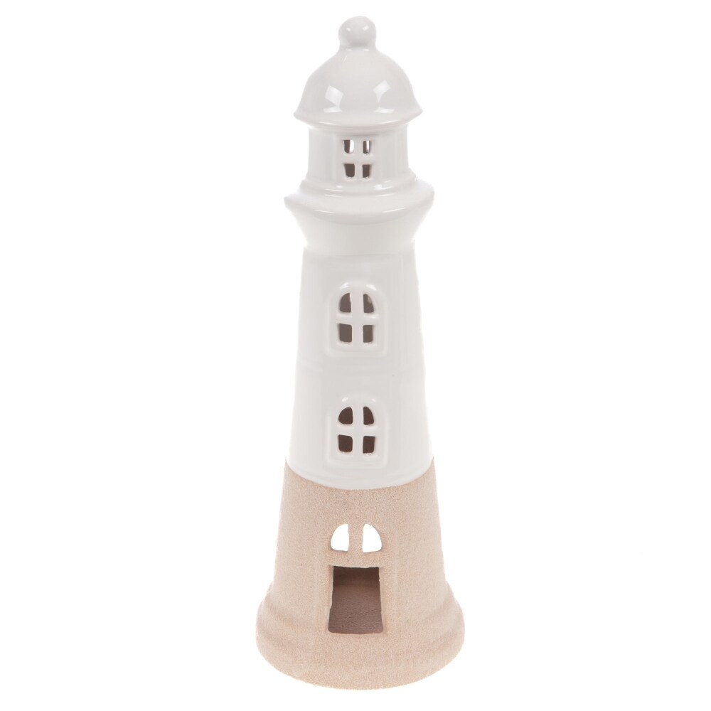 Phare bi matière 30 cm -  Beige Autre Céramique Amadeus 10x10 cm