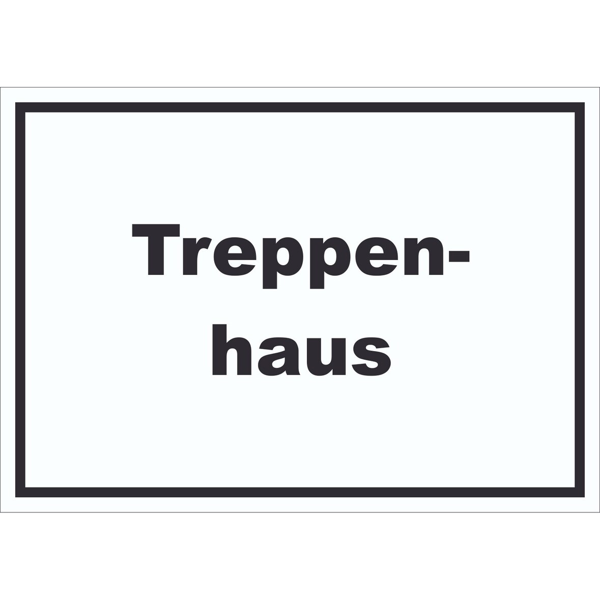 Treppenhaus Schild mit Text Stufen steigen waagerecht A1 Rückseite selbstklebend