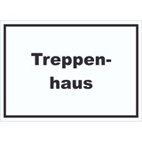 thumbnail of Treppenhaus Schild mit Text Stufen steigen waagerecht A1 Rückseite selbstklebend