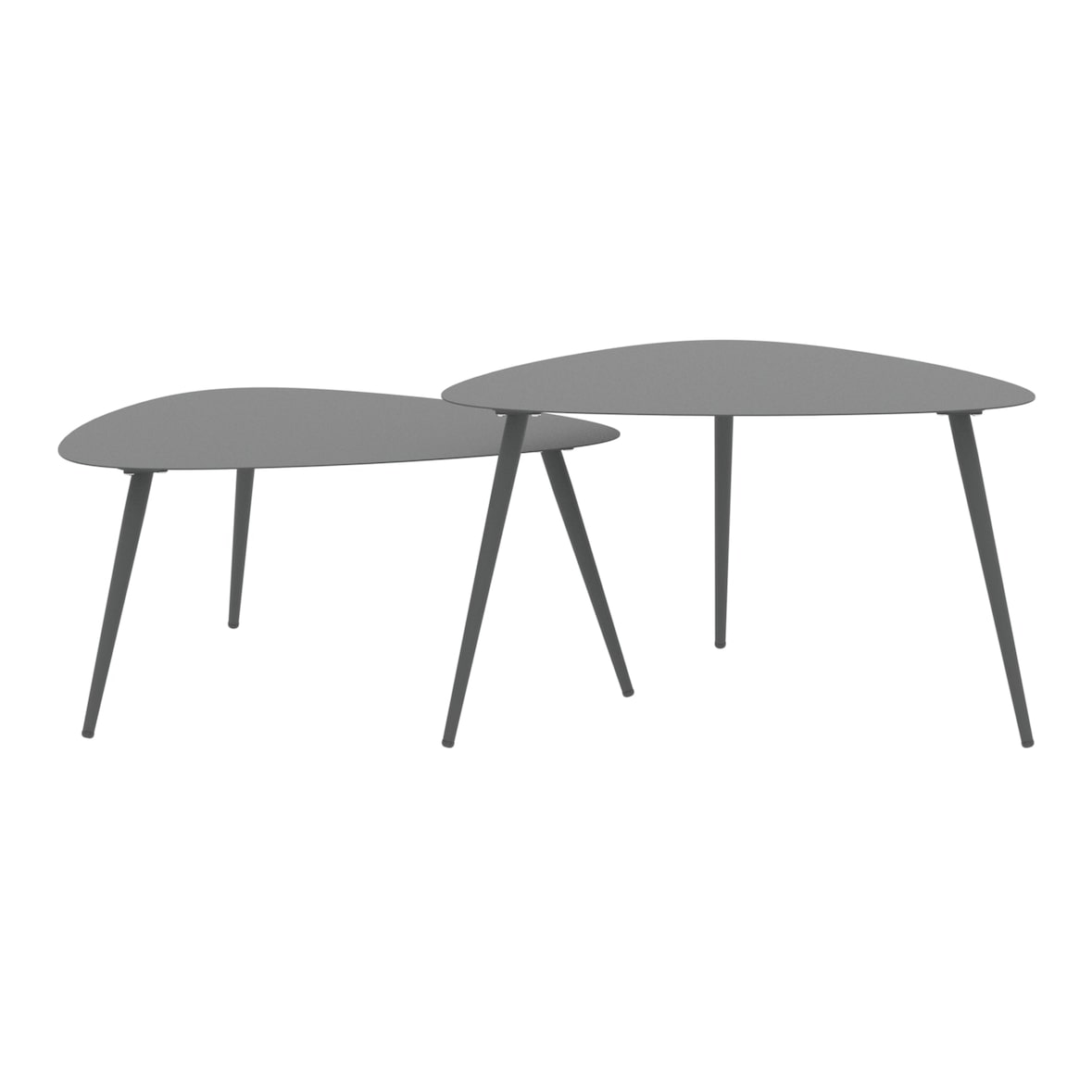 Helloshop26 - 2er-Set ineinander schiebbare Couchtische anthrazitgrau 03_0009700
