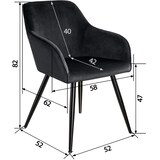 thumbnail of Helloshop26 - Set di 4 sedie con gambe nere design elegante soggiorno cucina sala da pranzo velluto nero 08_0000080