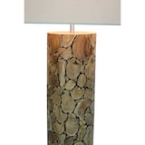 thumbnail of SalesFever candeeiro de pé | moldura madeira de troncos / sombra linho | L 35 x P 35 x A 170 cm | natural - branco