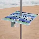 thumbnail of Aktive Sombrilla playa antiviento 210 cm rayas azules con pared y mesa