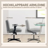 thumbnail of Bürostuhl Drehstuhl 76x70x97 cm höhenverstellbar mit hochklappbaren Armlehnen Leinenoptik atmungsaktiver Stoff Stahlbasis Grau
