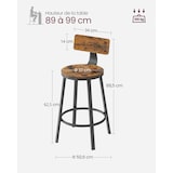 thumbnail of Helloshop26 - Conjunto de 2 banquetas altas com encosto ideais para cozinha estrutura em aço fácil montagem assento com 60 cm de 12_0006192