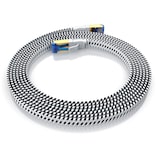 thumbnail of Primewire Flachbandpatchkabel CAT 8 mit Baumwollummantelung - Gigabit Ethernet LAN Kabel - 40 Gbit/s - S/FTP PIMF Schirmung - Netzwerkkabel - 15m