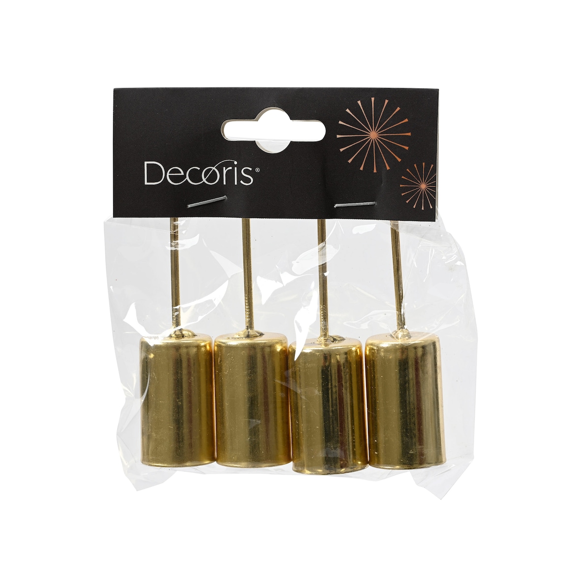 4 Kerzenhalter zum Stecken 2,3 x 9,2cm Eisen Stabkerzenhalter mit Spieß Adventskerzenhalter Kerzenstecker Steckhalter Gold