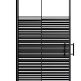thumbnail of Box Doccia 80x120x80 Scorrevole Reversibile 3 Ante H190 Vetro Temperato 6mm Cabina Doccia Cristallo Serigrafato  - Nero