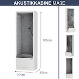 thumbnail of Akustikkabine mit Schalldämmung SALLY 185x60x40cm Weiß-Grau Telefonkabine Meetingbox Telefonbox Akustikbox Bürokabine Großraumbüro