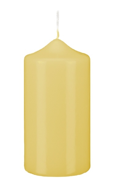 Kopschitz Kerzen Spitzkopf Stumpen Kerzen Grapefruit Hellgelb 10 x Ø 8 cm, 6 Stück