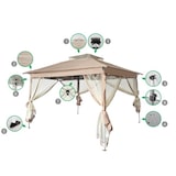 thumbnail of Pavillon Gartenpavillion Pergola Metall Outdoor Kleopatra 335x335x270cm faltbar