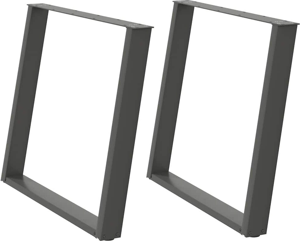 Helloshop26 - Set aus 2 verstellbaren modernen U-förmigen Esstischbeinen 90 x 72-73 cm aus anthrazitfarbenem Stahl 02_0057082