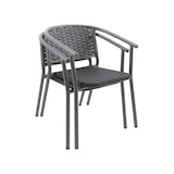 thumbnail of METRO PROFESSIONAL Cadeira empilhável com braços, alumínio/revestimento têxtil, cinzento escuro/cinzento