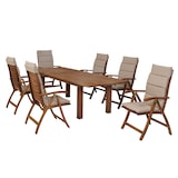 thumbnail of Merxx Paraiba Set 13tlg., 6 Klappsessel,  6 Auflagepolster, 1 Tisch 180(220/260) x 100 cm, Akazie