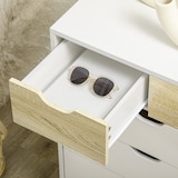 thumbnail of HOMCOM cómoda con 5 cajones y patas elevadas cajonera de armario para dormitorio salón estudio estilo moderno antivuelco 60x40x77,5cm natural y blanco