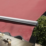 thumbnail of Markise mit doppeltem Gefälle 3 x 4 m und 4 beschwerten Fliesen rot - Oviala