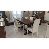 thumbnail of shopinnovativo -Tavolo allungabile con 4 allunghe da 45 fino 360 cm in legno massello e mdf con rifinitura in noce 180x85x75 H chiuso