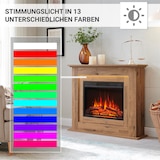 thumbnail of BALDERIA Finn camino elettrico da pavimento, effetto fiamma LED, riscaldamento, rovere scuro