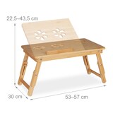thumbnail of Relaxdays Laptoptisch, klappbarer Betttisch aus Bambus, höhenverstellbar & neigbar, Lüftungsschlitze & Schublade, natur