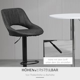 thumbnail of Barhocker Set 2er Kunstleder Grau 44x49x110 cm drehbar höhenverstellbar mit Rückenlehne Fußstütze und schwerem Metallfuß für Küche und Bar