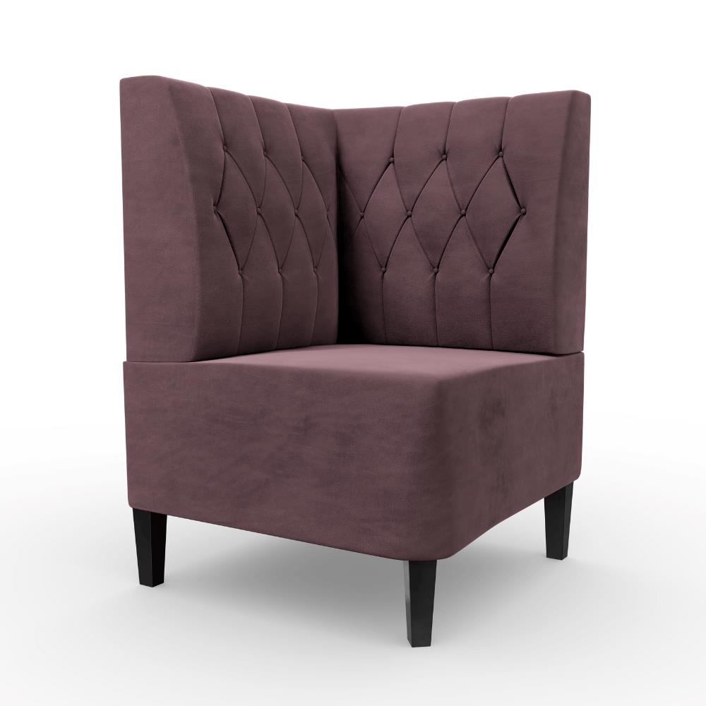 BIG Möbel GmbH Gastro Eckbank Paris | 64x64 cm | Samtstoff in Rosa-Lila | Diamant