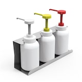 thumbnail of Ensemble de 3 distributeurs de sauces avec doseurs et support