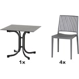 thumbnail of SIENA GARDEN Urban Lights Set 5teilig Lane Stuhl gastrotauglich grau mit Tisch Sola 80x80