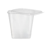 thumbnail of 250 Feinkost Verpackungsbecher 500ml/500ccm  klar rechteckig PP recycelbar mit Deckel im Kombipack