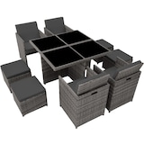 thumbnail of tectake Salon de jardin MANHATTAN 8 places avec 2 sets de housses + housse de protection, variante 2 - gris - 403846