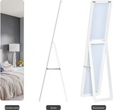 thumbnail of Standspiegel Ganzkörperspiegel 156x37x43 cm Weiß aus Holz mit klappbarem Rahmen frei stehend oder Wandmontage minimalistisches Design