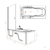 thumbnail of Seniorendusche und Sitzwanne Kombination Wanne mit Tür S17D-EH-R-EC 75x150x194cm MIT 2K Scheiben Versiegelung