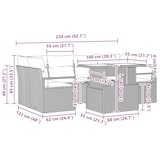thumbnail of VidaXL 7-teiliges Garten-Sofa-Set mit Kissen, schwarzes Poly-Rattan