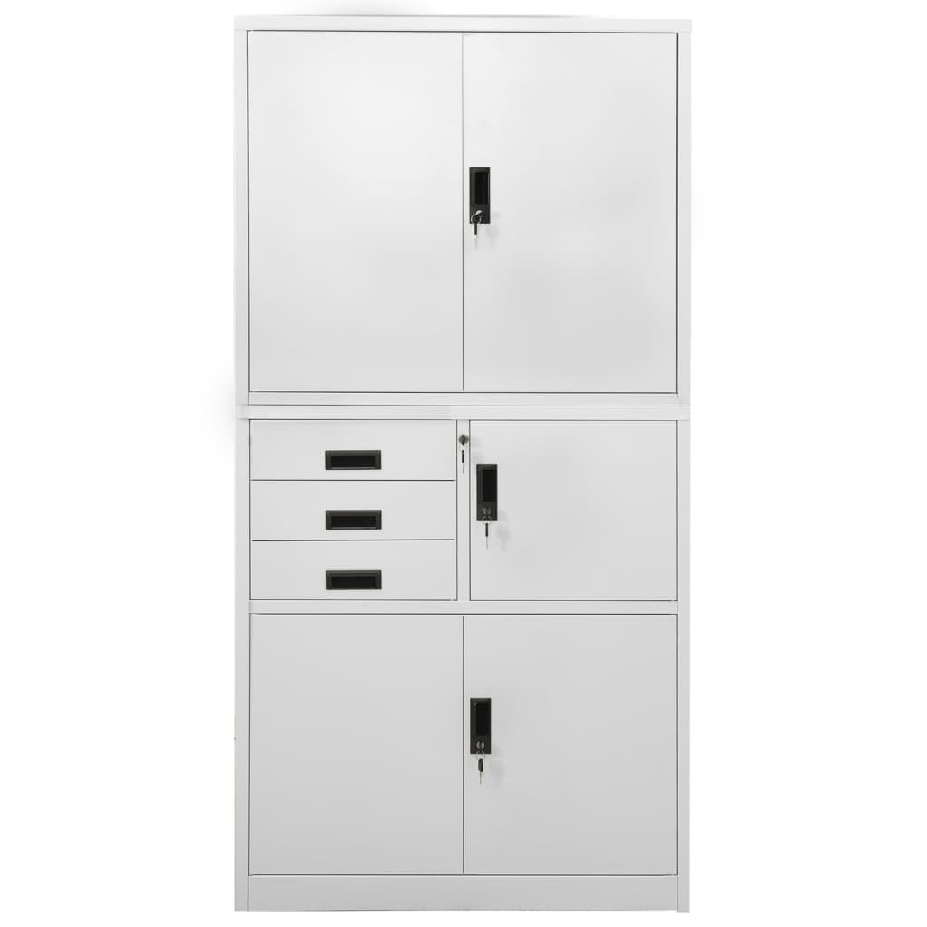 vidaXL Büroschrank Hellgrau 90x40x180 cm Stahl