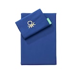 thumbnail of Benetton - Conjunto de cama de solteiro de 3 peças: lençol plano (160x280cm), lençol justo (90x200cm), 1 fronha (50x85cm) 100% algodão azul