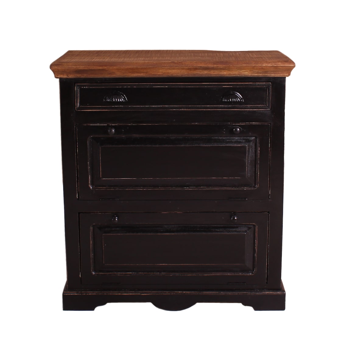 SIT Möbel Schoenenkast mangohout | L 85 x B 40 x H 90 cm | zwart / donkerbruin | 05862-11 | Serie Corsica